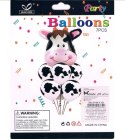Balon krówka foliowy 60x70cm + 6 balonów