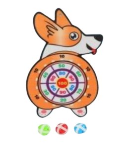 Gra na rzepy dart bezpieczne rzutki tarcza corgi