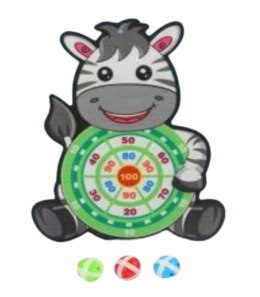 Gra na rzepy dart bezpieczne rzutki tarcza zebra