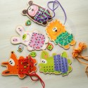 WOOPIE GREEN Drewniana Sznurowanka Nawlekania Przeplatanka 5w1 Zwierzątka