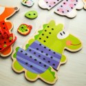 WOOPIE GREEN Drewniana Sznurowanka Nawlekania Przeplatanka 5w1 Zwierzątka
