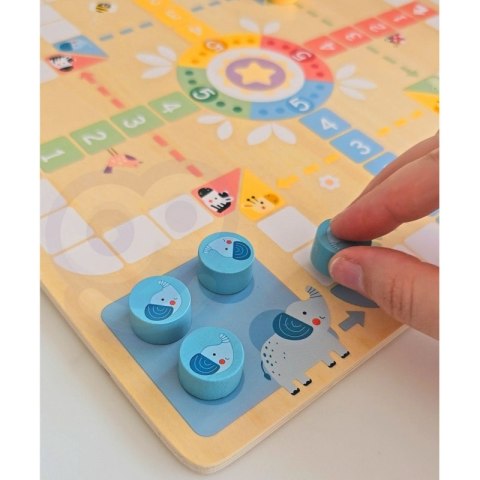 WOOPIE GREEN Gry Planszowe Logiczne 2w1 Ludo Chińczyk + Węże i Drabiny