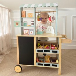 WOOPIE GREEN Duży Wielofunkcyjny Sklepik 5w1 Stragan Supermarket Restauracja Kawiarnia Kuchnia 73 el