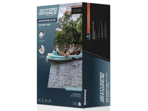 Bestway Dmuchany ponton 5os 600kg Adventure Elite X5 315x166cm wiosła 65159