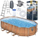 Basen stelażowy Bestway 610x366x122 deska 10w1 pompa drabinka + LED 56719