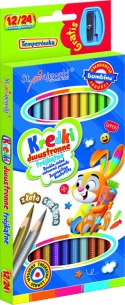 BAMBINO Kredki szkolne dwustronne 12/24 kol + temp
