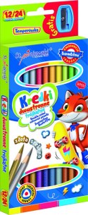 BAMBINO Kredki szkolne dwustronne 12/24 kol + temp