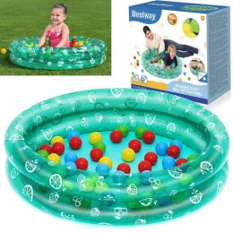 Bestway Suchy basen kulkami ZIELONY 91x20cm + 50 kulek 51141