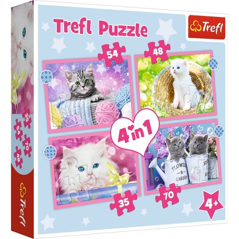 Puzzle - "4w1" - Zabawne kotki Trefl 34396