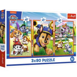 Puzzle - 3x80 - Psia zgraja Psi Patrol Trefl 34886