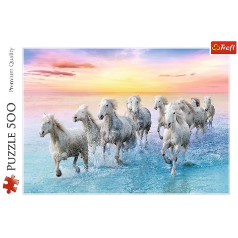 Puzzle 500 el. Białe konie w galopie Trefl 37289