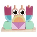 TOOKY TOY Krab Układanka Drewniana Stosy Klocki Bloki Pastelowy