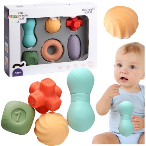 Zestaw Miękkich Zabawek Sensorycznych Klocki Kolorowe 6szt