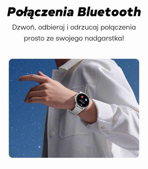 Smartwatch Damski GRAVITY GT12-2 Granatowy Pasek Silikonowy + Czarna Bransoleta