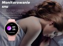 Smartwatch Damski GRAVITY GT12-2 Granatowy Pasek Silikonowy + Czarna Bransoleta