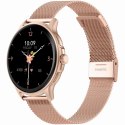 Smartwatch Damski GRAVITY GT12-4 Czarny Pasek Silikonowy + Bransoleta Różowe Złoto