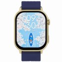 Smartwatch Damski GRAVITY GT15-11 Granatowy Pasek Silikonowy + Złota Bransoleta