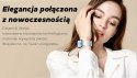 Smartwatch Damski GRAVITY GT15-12 Granatowy Pasek Silikonowy + Czarna Bransoleta