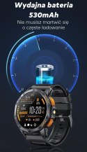 Smartwatch Męski GRAVITY GPS GT24-1 Czarny Pasek Silikonowy + Granatowy Pasek Silikonowy