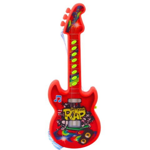 Gitara Elektryczna Dla Dzieci Melodie Gama Solmizacyjna Czerwona