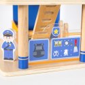 VIGA Drewniany Komisariat Policji Radiowóz Zestaw Domek 3 poziomy 14 el