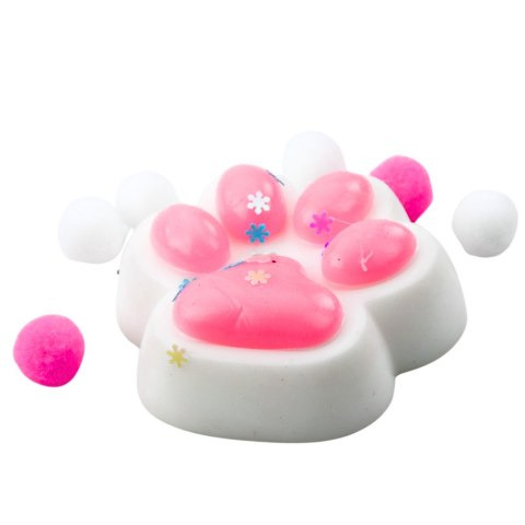 Gniotek Kocia Łapka Antystresowa Sensoryczna Squishy Biało-Różowa