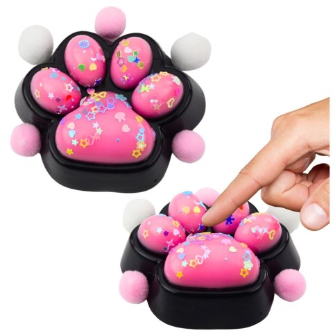 Gniotek Kocia Łapka Antystresowa Sensoryczna Squishy Czarno-Różowa