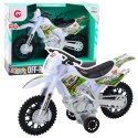 Motor Crossowy Off-Road Napęd Światła Dźwięki Biały