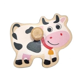 WOOPIE GREEN Drewniane Puzzle Montessori Farma z Pinezkami Do Dopasowania