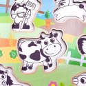 WOOPIE GREEN Drewniane Puzzle Montessori Farma z Pinezkami Do Dopasowania