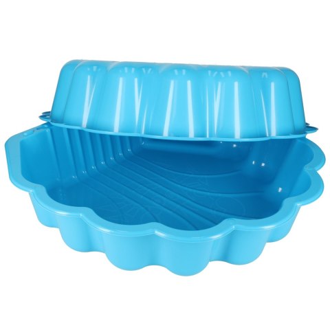 Piaskownica zamykana basen Muszelka Twins podwójna 2w1 160x87,5x19,5cm niebieska