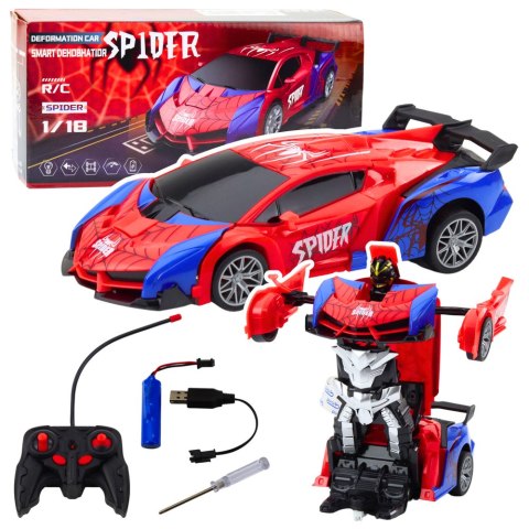Samochód Robot Spider Pająk Zdalnie Sterowany 2w1 Światła Dźwięki
