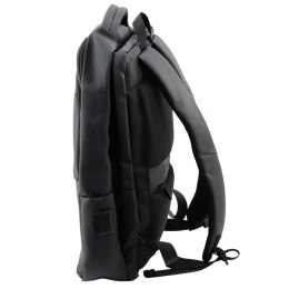 Plecak Miejski Biznesowy USB Kieszeń Na Laptopa Czarny 16L