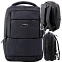 Plecak Miejski Biznesowy USB Pas Piersiowy Czarny 26L