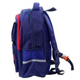 Plecak Szkolny Dziecięcy Pas Piersiowy Granatowo Czerwony Kosmos 38x28x19cm