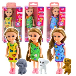 Zestaw Mini Laleczka W Sukience Z Pieskiem 14,5cm Mix