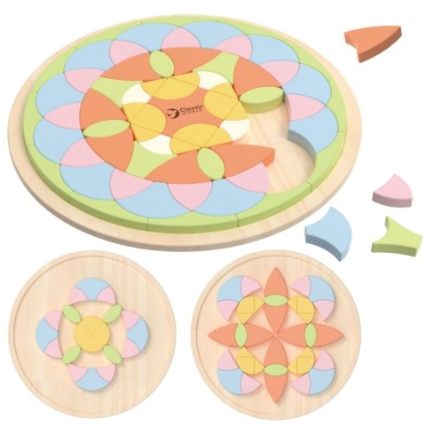 CLASSIC WORLD Pastelowa Mandala Układanka Montessori Mozaika Kwiaty