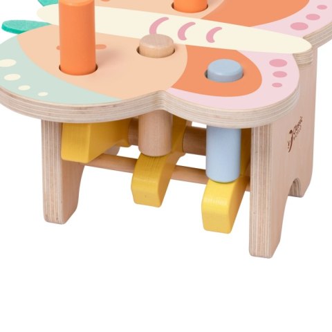 CLASSIC WORLD Wbijak Pastelowy Motylek Montessori z Młoteczkiem 8el.
