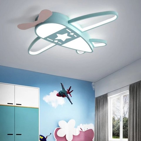 Lampa LED sufitowa plafon do pokoju dziecięcego ściemniana LUMELA + pilot samolot