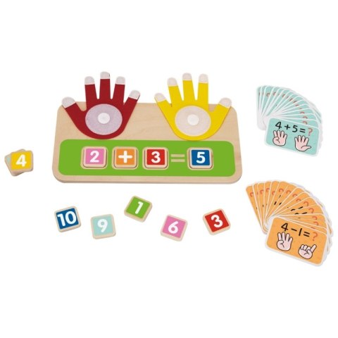 TOOKY TOY Drewniana Zabawka Edukacyjna do Nauki Liczenia Na Palcach Dodawanie i Odejmowanie