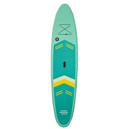Deska SUP pompowana do pływania z siedzeniem akcesoriami wiosło zestaw turkusowa 350 cm