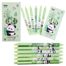Zestaw Długopisów Panda Bambus Zielone Czarny Tusz 0,5mm 6szt
