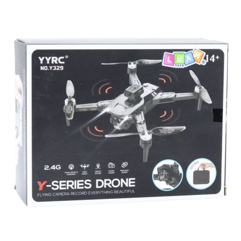 Dron Y329 Kamera HD WIFI Światła LED Aplikacja Czarny Karbonowy
