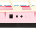Keyboard dla dzieci pianinko interaktywne organki 37 klawiszy mikrofon statyw różowe