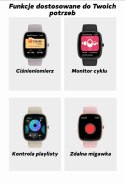 Smartwatch Damski GRAVITY GT18-5 Czarny Pasek Silikonowy + Szary Pasek