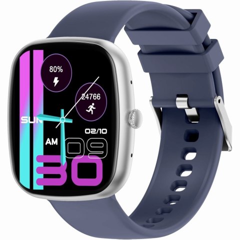 Smartwatch Męski GRAVITY GT18-6 Czarny Pasek Silikonowy + Granatowy Pasek