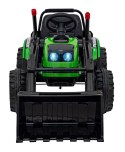 Koparka Traktor na akumulator dla dzieci Zielony + Ruchome Ramię Łyżka + Pilot + Wolny Start + Radio FM + LED
