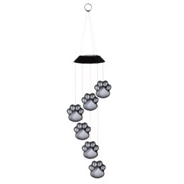 Lampki Solarne Ogrodowe LED Dzwonki Psie Łapy Kolorowe 70cm