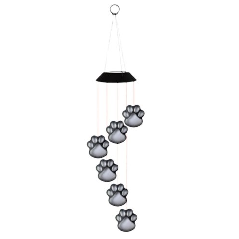 Lampki Solarne Ogrodowe LED Dzwonki Psie Łapy Kolorowe 70cm