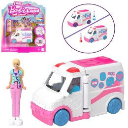 Mattel Mini Barbie Land Lalka lekarka + autko karetka pogotowia ZA6038 D